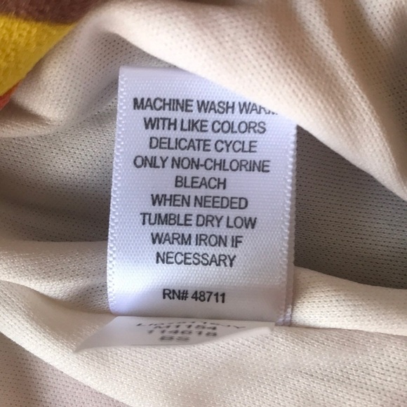 Ophelia Roe Colorful Stripe Print Faux Wrap Skirt‎ - Picture 7 of 9